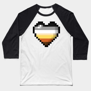 Bear Pixel Heart Baseball T-Shirt